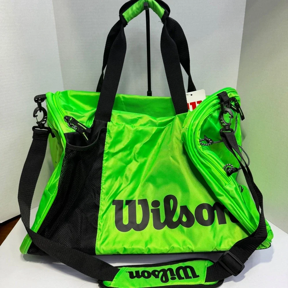 Wilson All Gear Pickleball Bag Neon Green Black Duffle‎ Racket WRZ618300 NWT New
